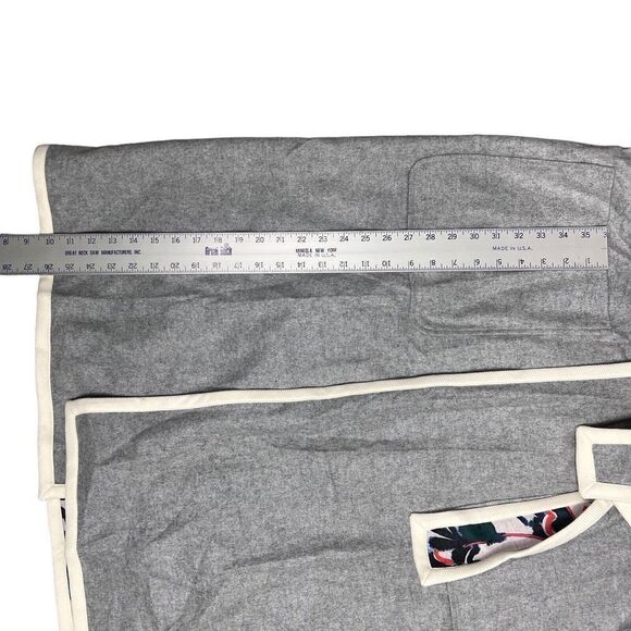 Tanya Taylor Women's M/L Grey And Floral Cadence Wool-Blend Robe Coat NWT $765‎ - Picture 3 of 13